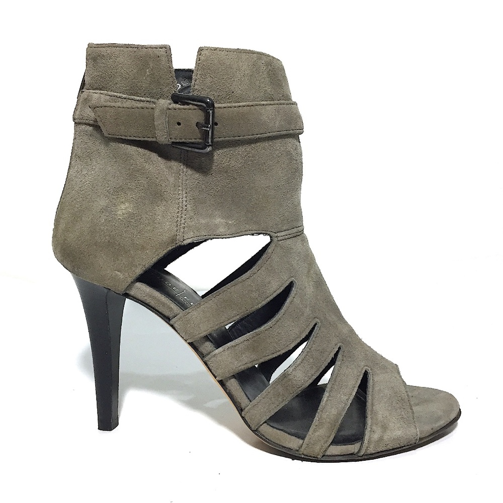Latitude Femme Suede Heeled Ankle Bootie Sandals